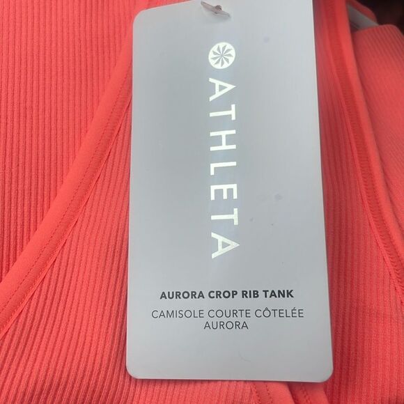 NWT Athleta Aurora Crop Rib Tank 1X. Sunset Glow - Picture 5 of 6